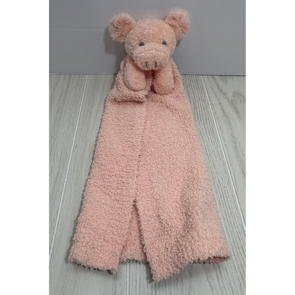 Mud Pie Pig Lovey Security Blanket Pink Plush Chenille Snuggler